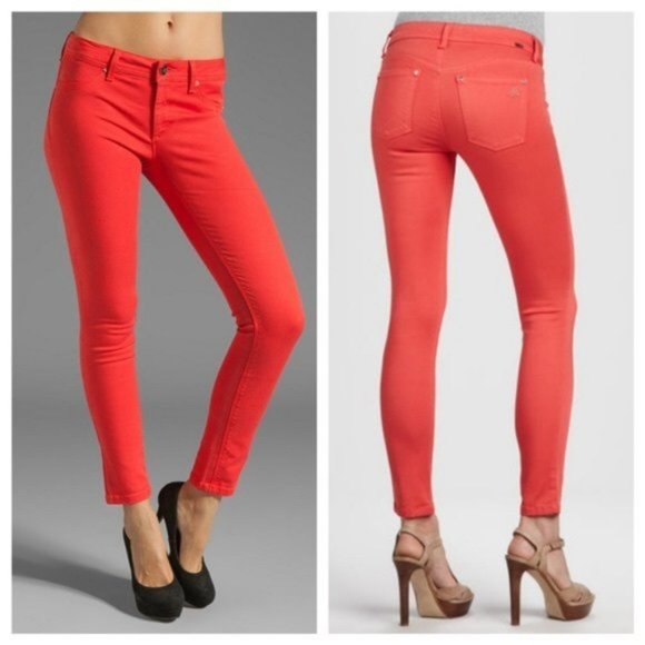 DL1961 Emma Legging Anthro 26 Coral Pants 560 - Picture 1 of 8